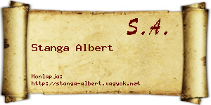 Stanga Albert névjegykártya
