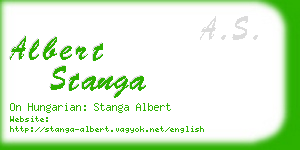 albert stanga business card